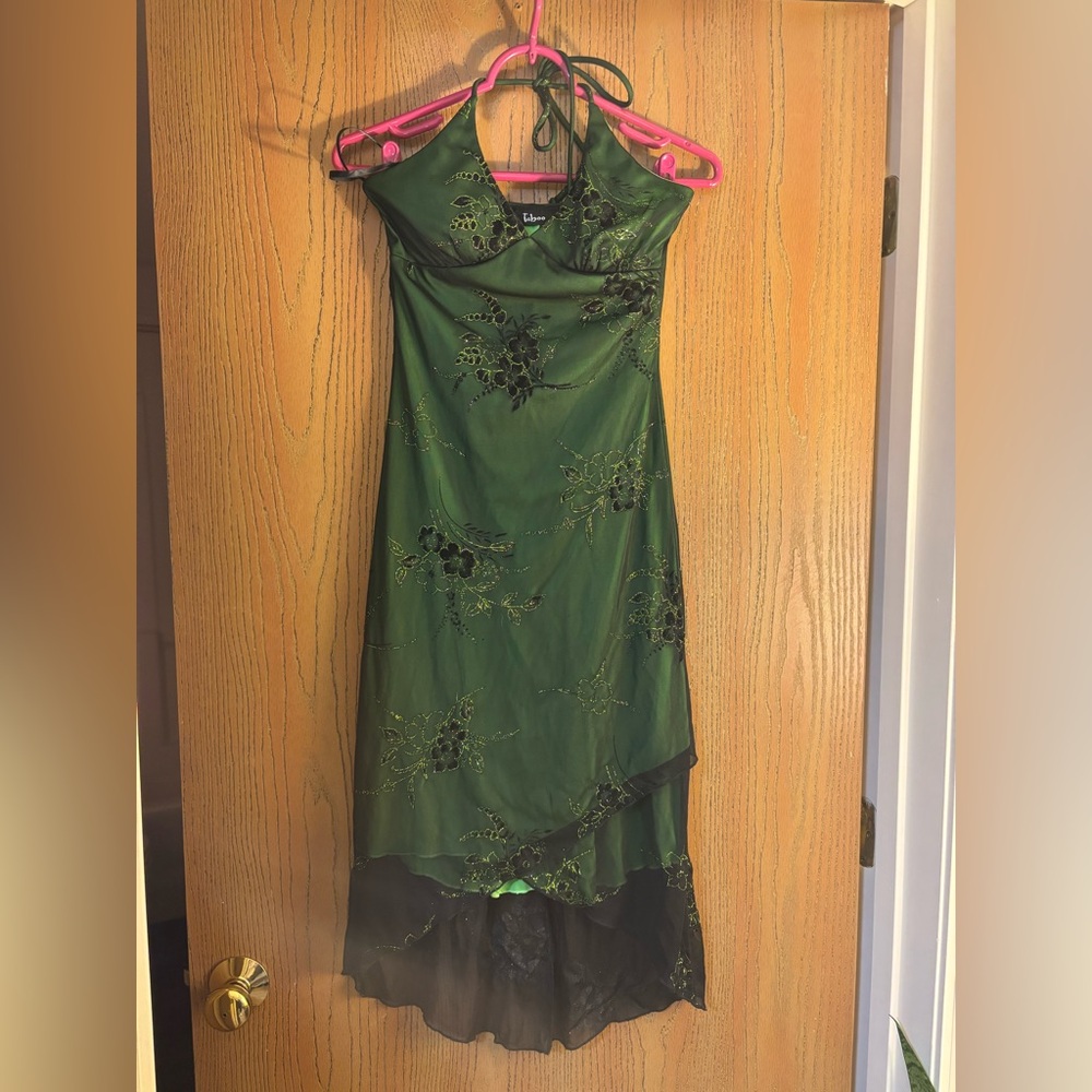 Taboo Vibrant Green Embroidered Dress